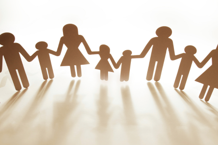 Paper People Chain Indicating a Family